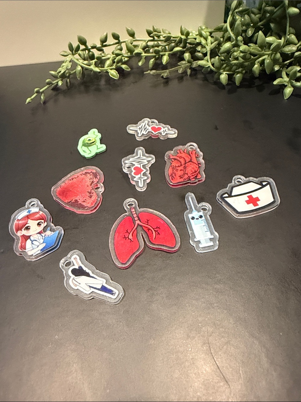 Acrylic Charms Set - Red, White, Blue #7